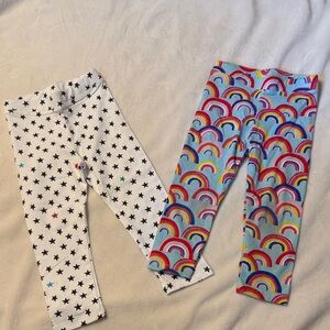 Girls Rainbow Print Leggings - Blue Rainbow
